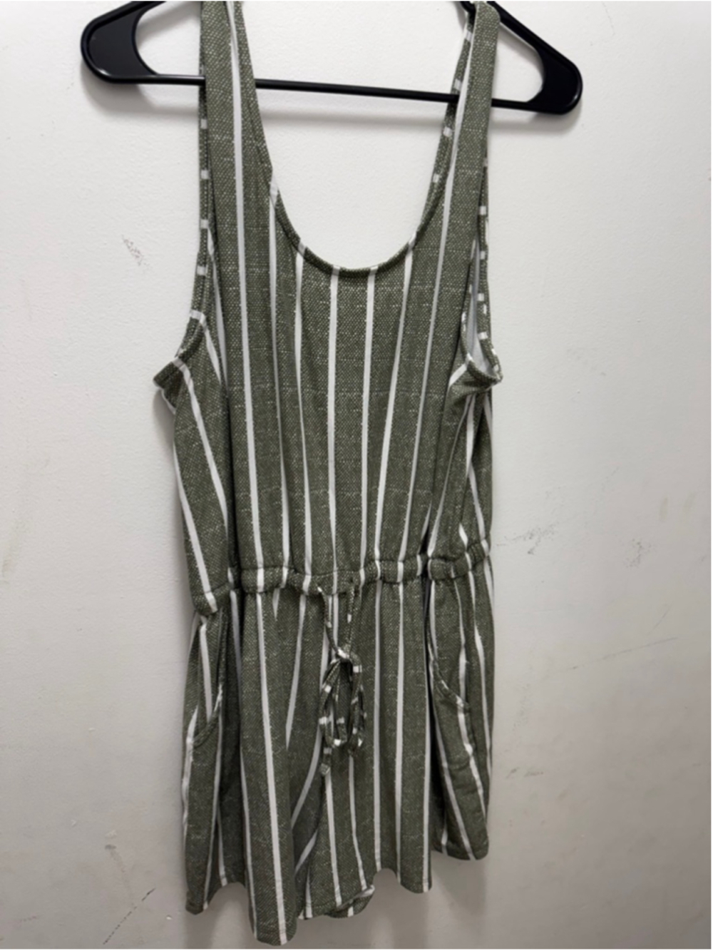 Women's Derek Heart Green White Striped Romper 1X